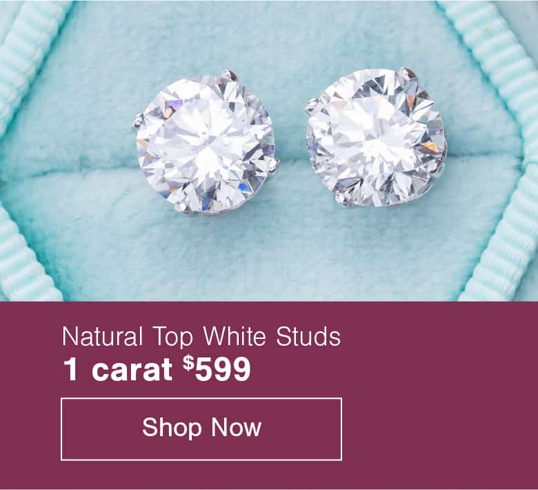 natural top white diamond studs