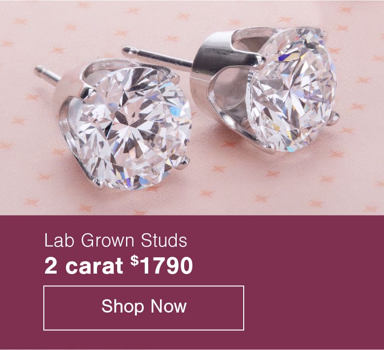 2ct lab grown diamond stud earrings