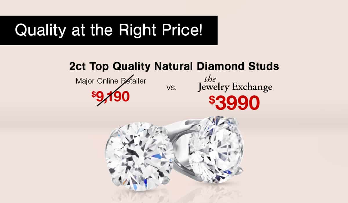 2ct top quality natural diamond studs