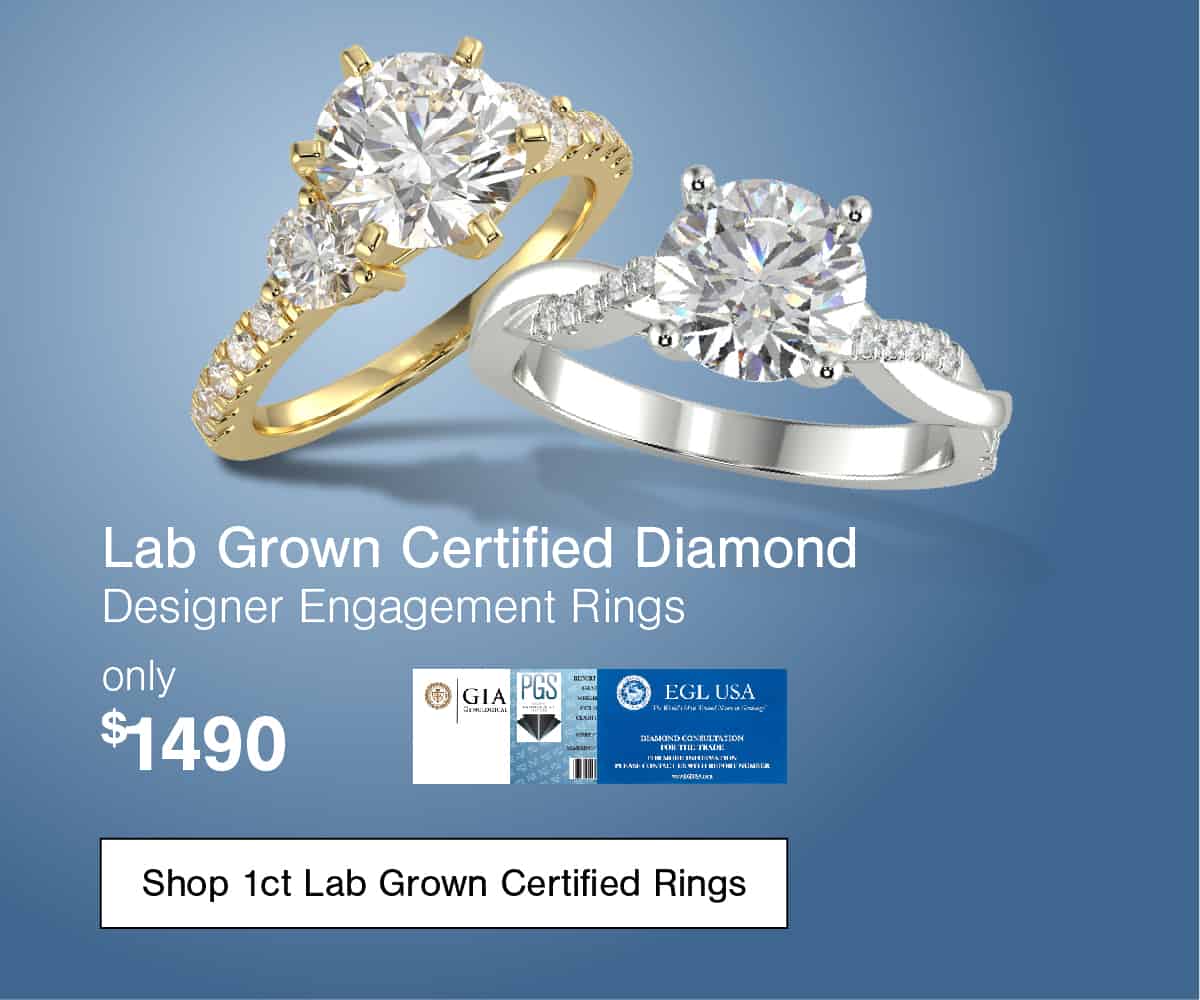 lab grown certified diamond designer engagement rings only $1490