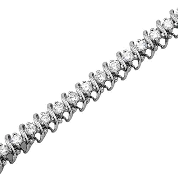 18ct White Gold 5ct Brilliant Cut Diamond Line Tennis Bracelet | Philip  Lloyd Jewellers