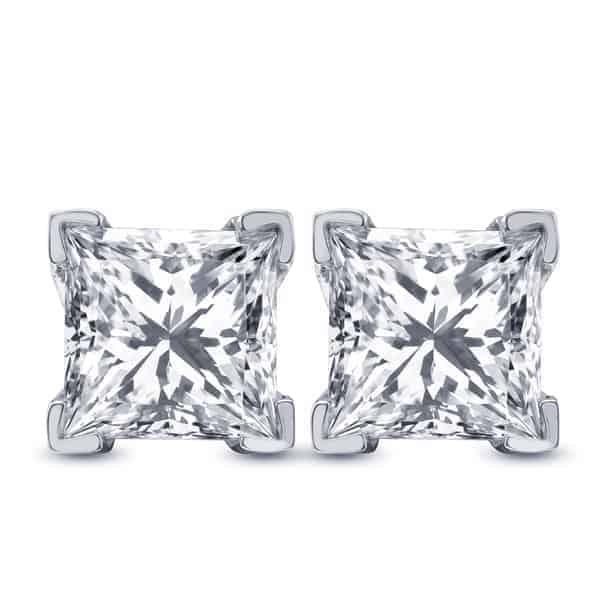 Lab-Grown Princess Diamond Stud Earrings