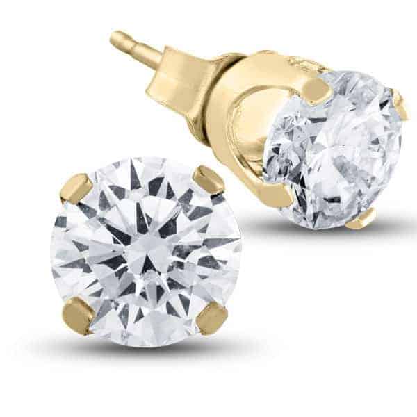 1 Carat Premium Top White Diamond Stud Earrings