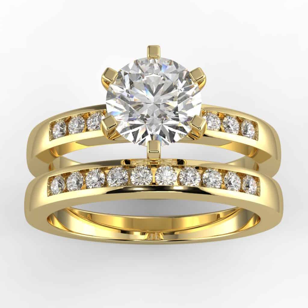 EGL-USA 1 1/3 Carat Diamond Wedding Set in 14k Gold