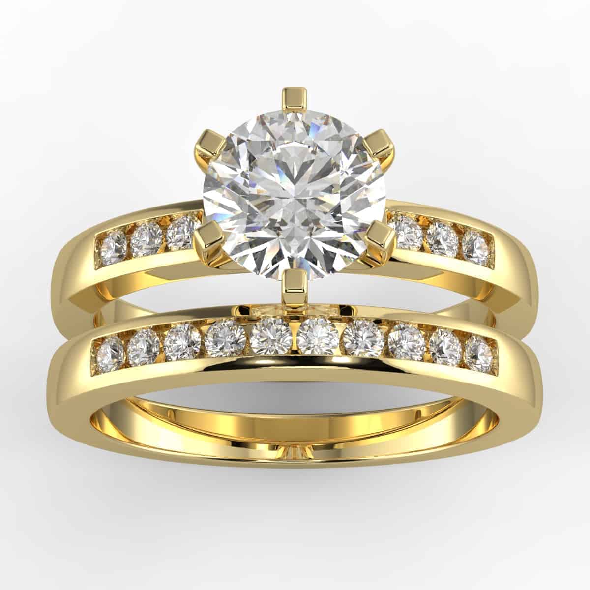 EGL-USA 1 1/3 Carat Diamond Wedding Set in 14k Gold - The Jewelry Exchange