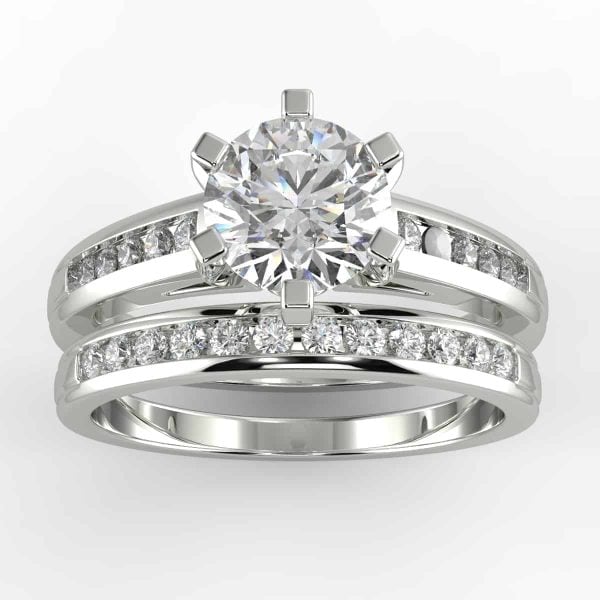 3/4 Carat Diamond Wedding Set in your choice of metal.