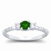 3 Stone Diamond and Emerald Ring