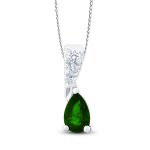 Lab Diamond and Emerald Pendant