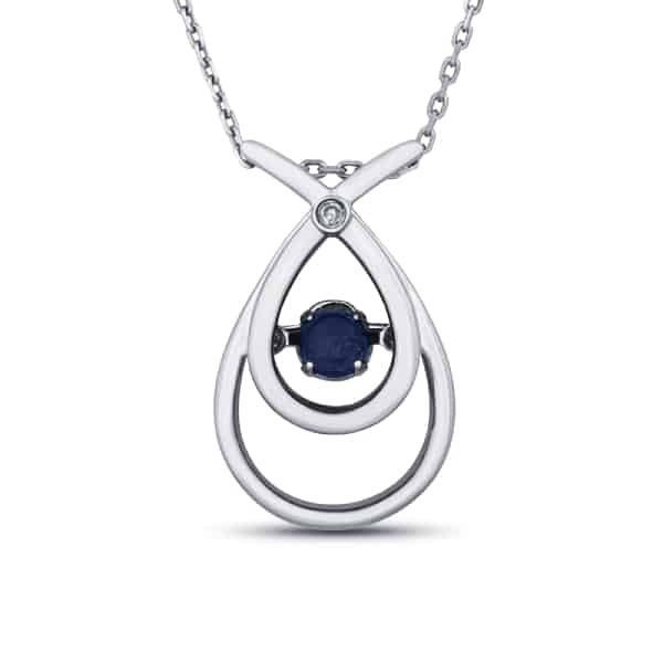1/4 Carat Sapphire And Diamond Dancing Pendant