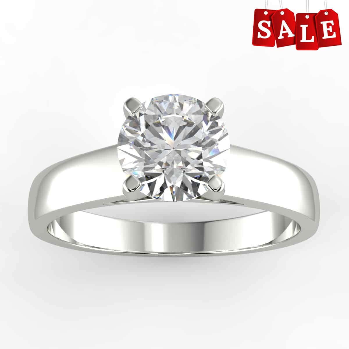 Solitaire Mount in 14K Gold