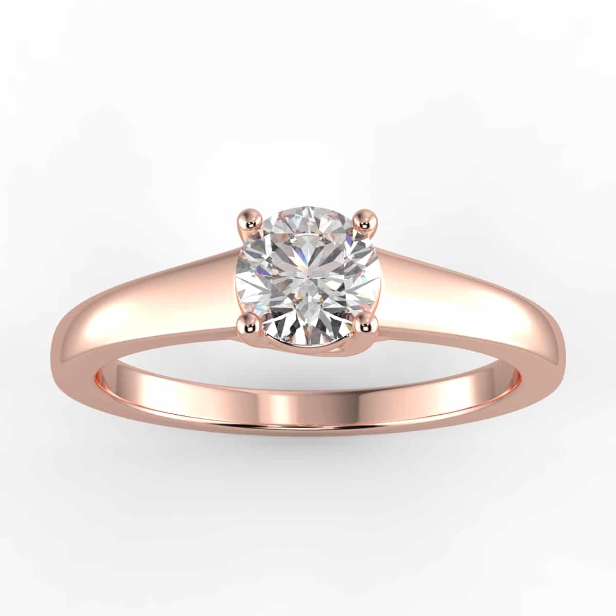 Round Solitaire Mount 14k Gold | The Jewelry Exchange