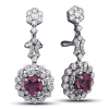 Diamond - Pink Sapphire Dangle Earrings in 18k Gold