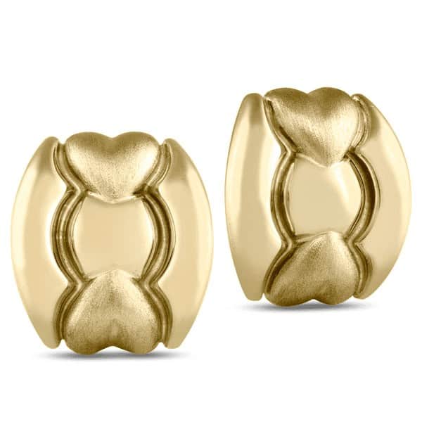 Fancy Leverback Earrings in 14k Gold