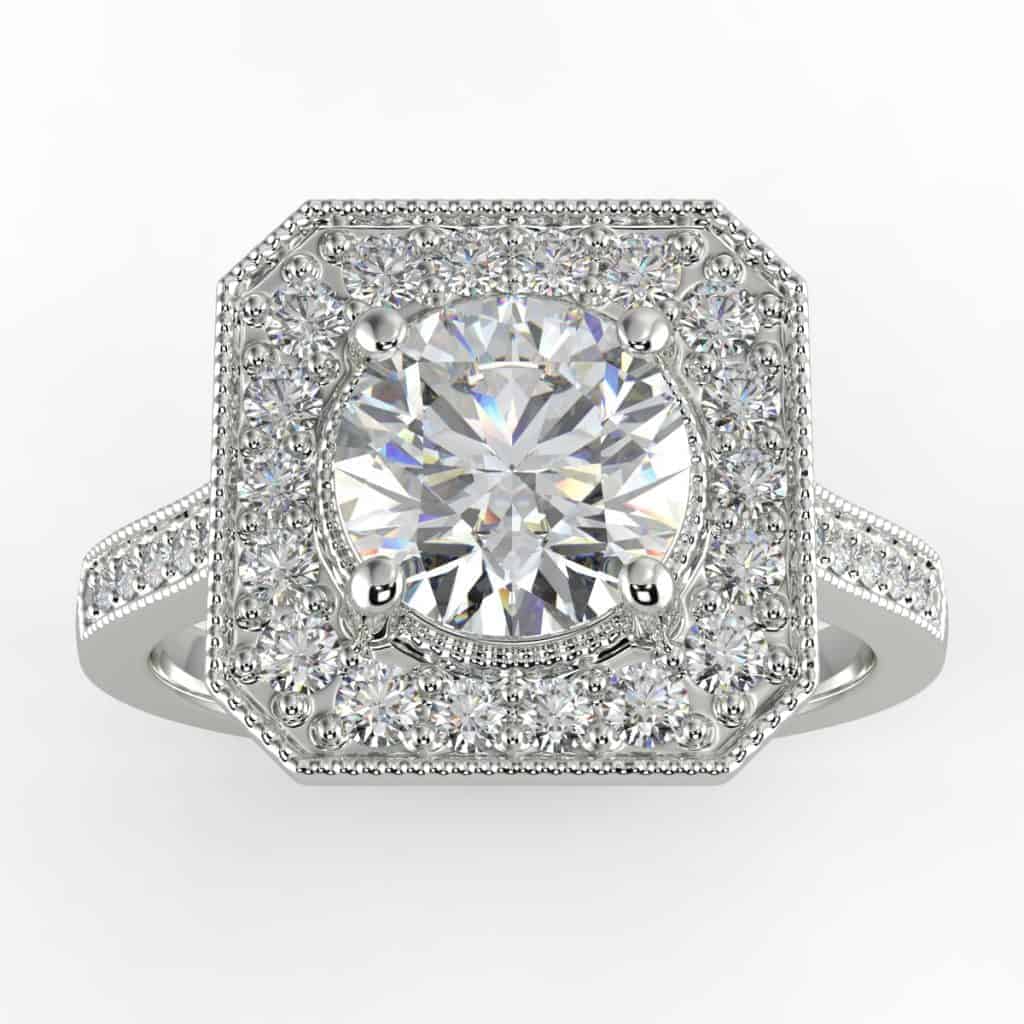 1 Carat Diamond Halo Ring in 14K Gold $990