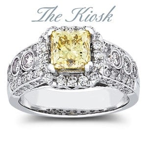 2 1/3 Carat Diamond Halo Engagement Ring in 14k Gold