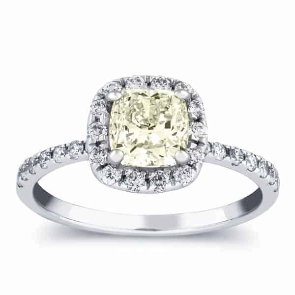 1 1/2 Carat Diamond Halo Engagement Ring in 14k Gold