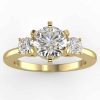 Certified 1 Carat 3 Stone Engagement Ring in 14k Gold