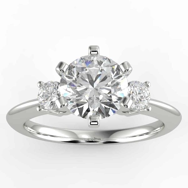 Three-Stone Diamond Ring Mount 1/3 Carat