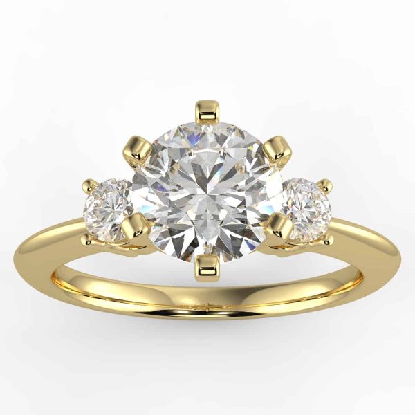 Three-Stone Diamond Ring Mount 1/3 Carat