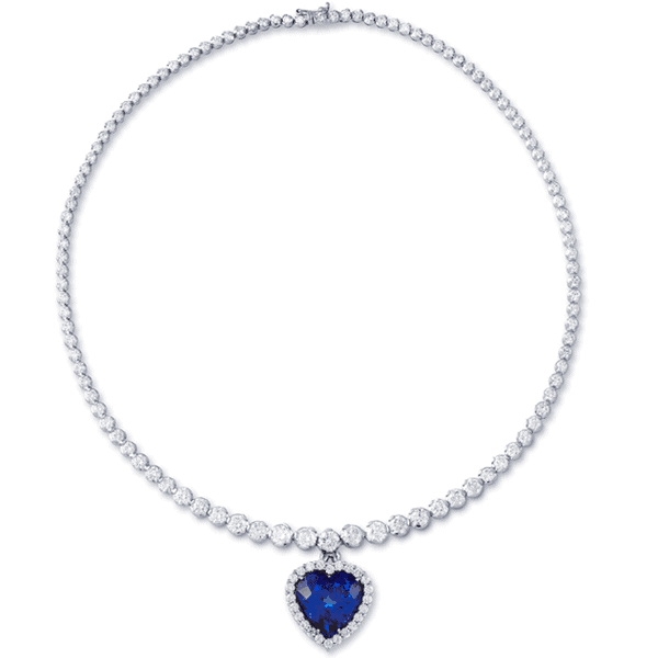 34 1/2 Carat Tanzanite and Diamond Necklace in 18k Gold