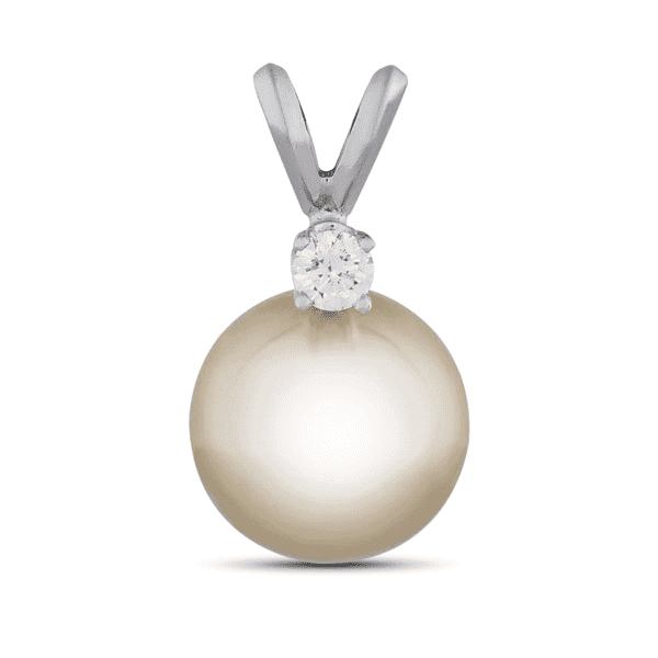 Pearl & Diamond Pendant in 14k Gold