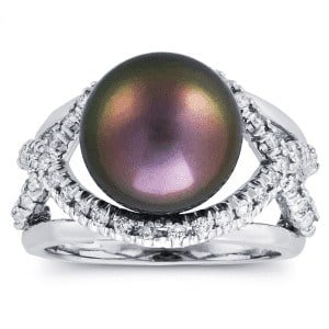 Diamond & Pearl Ring 14K Gold