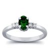 1/2ct Diamond and Emerald Ring