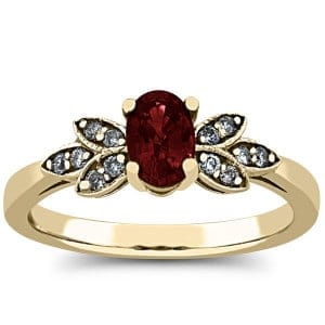 3/4 Carat Diamond - Ruby Ladies' Ring in Gold