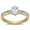 1/2ct Diamond and Aquamarine Ring