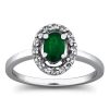 5/8ct Diamond & Emerald Halo Ring