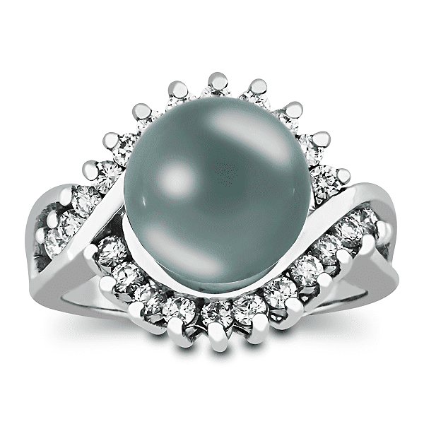 Diamond - Pearl Ladies' Ring in 14k Gold