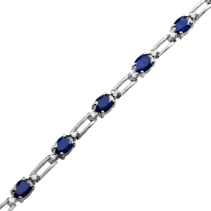 Diamond - Sapphire Tennis Bracelet