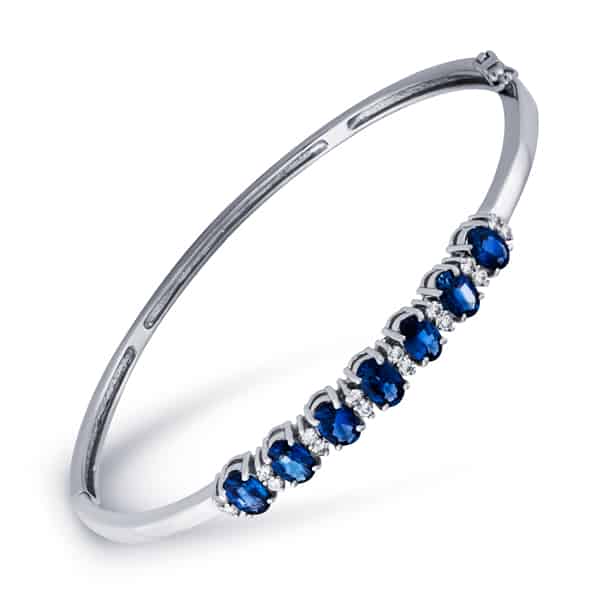 Light 4 Carat Sapphire & Diamond Bracelet in 14k Gold