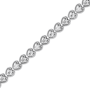 3/4 Carat Diamond Heart Tennis Bracelet