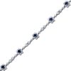 Light 5 Carat Sapphire - Diamond Tennis Bracelet in 18k Gold