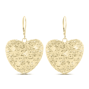 Fancy Heart Earrings in 14k Gold