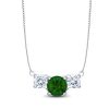 1/3ct Diamond and Emerald Necklace in Silver