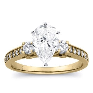 1 3/8 Carat Diamond Engagement Ring In 14k Gold