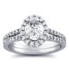 1 Carat Diamond Halo Engagement Ring in 14k Gold