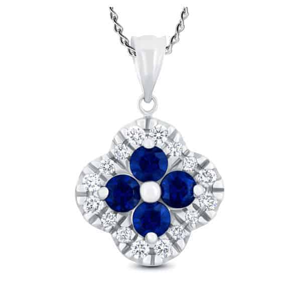 1/2ct Sapphire and Diamond Pendant.