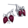 2 Carat Ruby - Diamond Earrings in 10k Gold