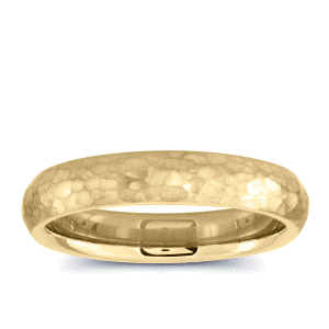 4mm Hammered Gold Band
