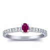 1/3 Carat Ruby - Diamond Engagement Ring in 14k Gold