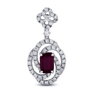 1 5/8 Carat Ruby And Diamond Pendant In 18k Gold