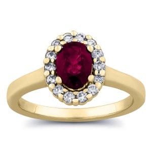1ct Diamond & Ruby Halo Ring