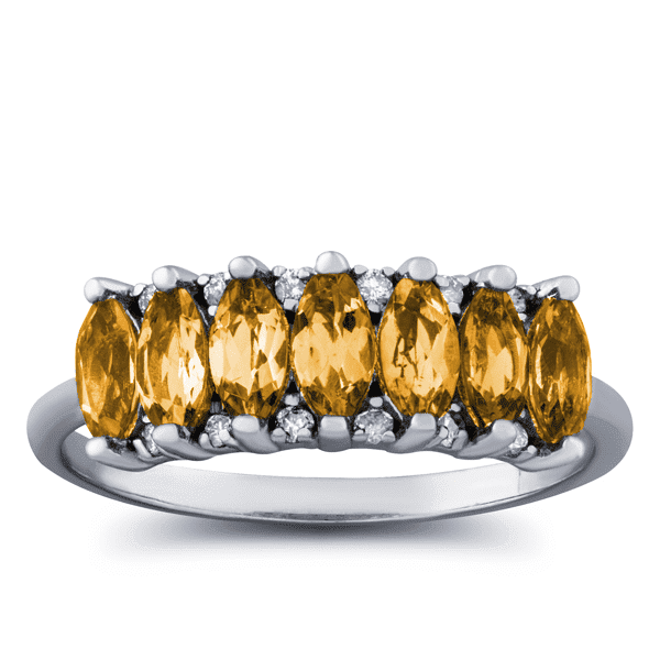 1 Carat Diamond & Citrine Anniversary Ring