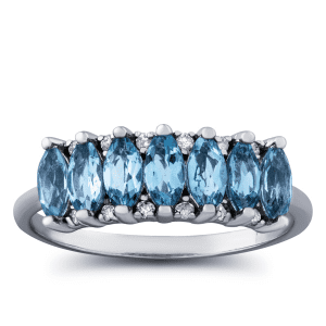 1 2/5ct Diamond & Blue Topaz Anniversary Ring