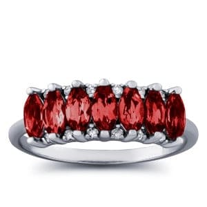 1 1/3ct Diamond & Ruby Anniversary Ring