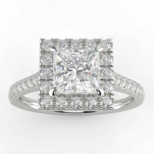 Certified 1 Carat Halo Engagement Ring in 14k Gold