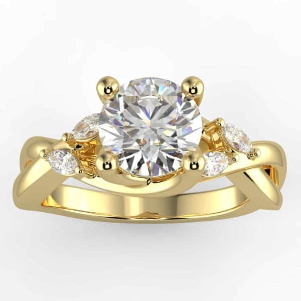 Certified 1 Carat Diamond Engagement Ring in 14k Gold